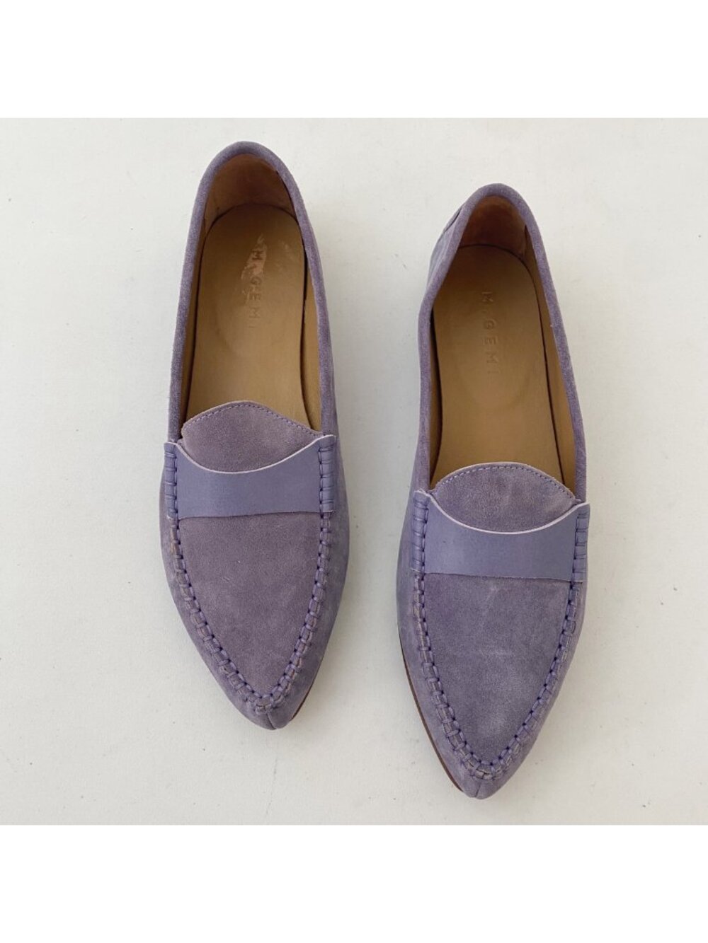 M. Gemi Pointed Toe Flats Shoes Suede Purple Lavender